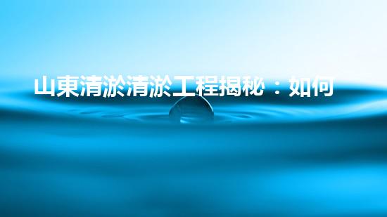 山東清淤清淤工程揭秘：如何有效提升水體質(zhì)量和環(huán)境保護(hù)的終極策略？